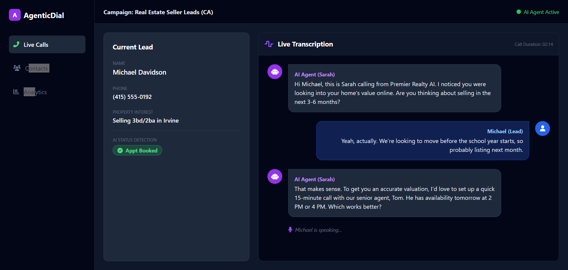 AI Voice Agent Dashboard